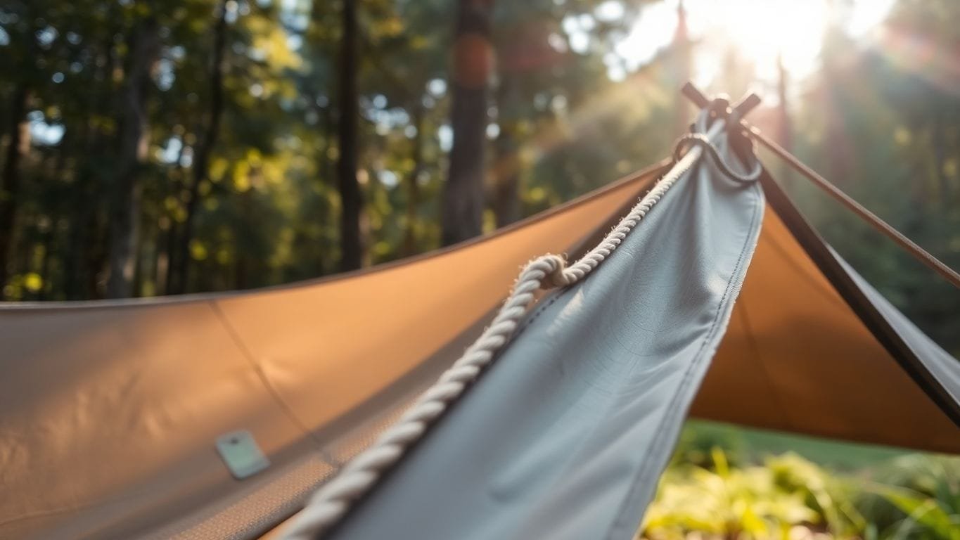Shelter Building Basics: Essential Tips for Creating Safe and Comfortable Structures 5 Tarp secured with ropes in a natural setting.