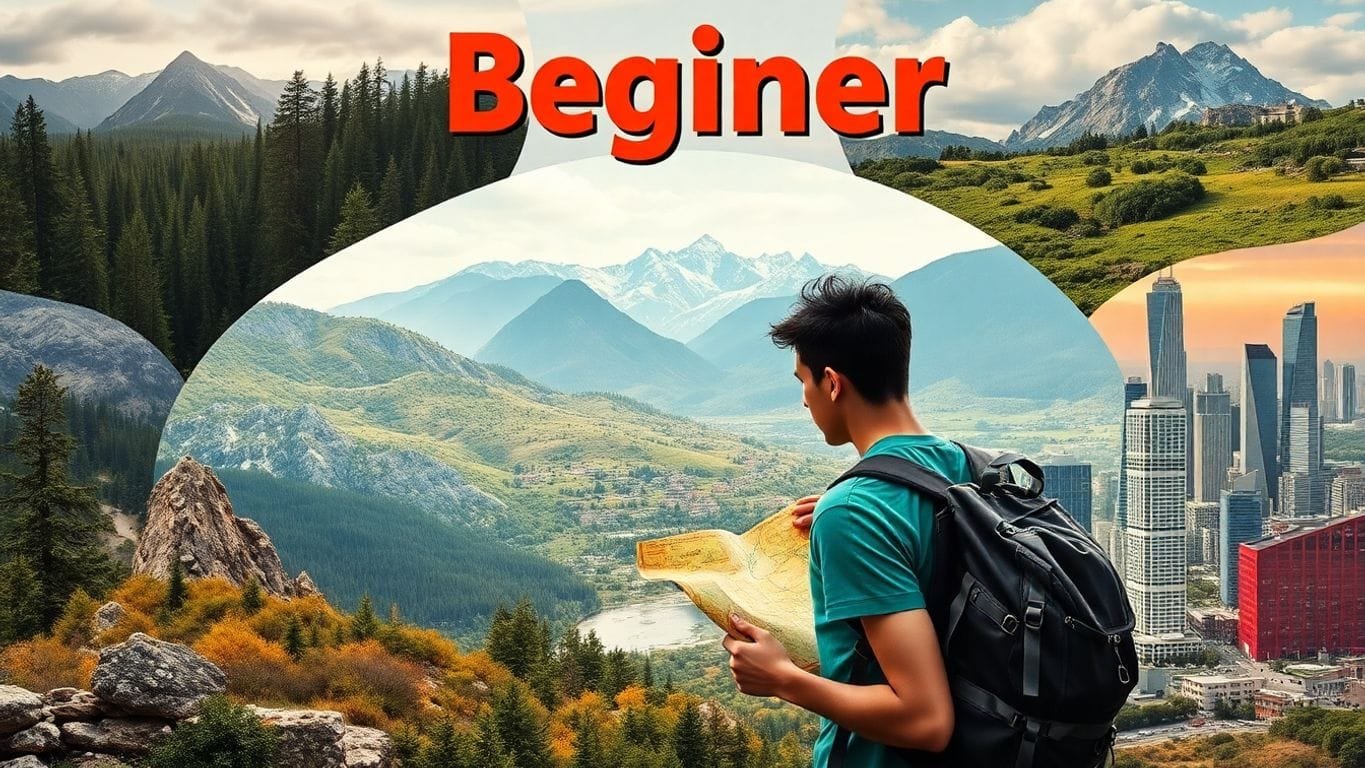 Mastering Basic Navigation Skills: A Comprehensive Guide for Beginners 5 Person navigating diverse terrains with a map.