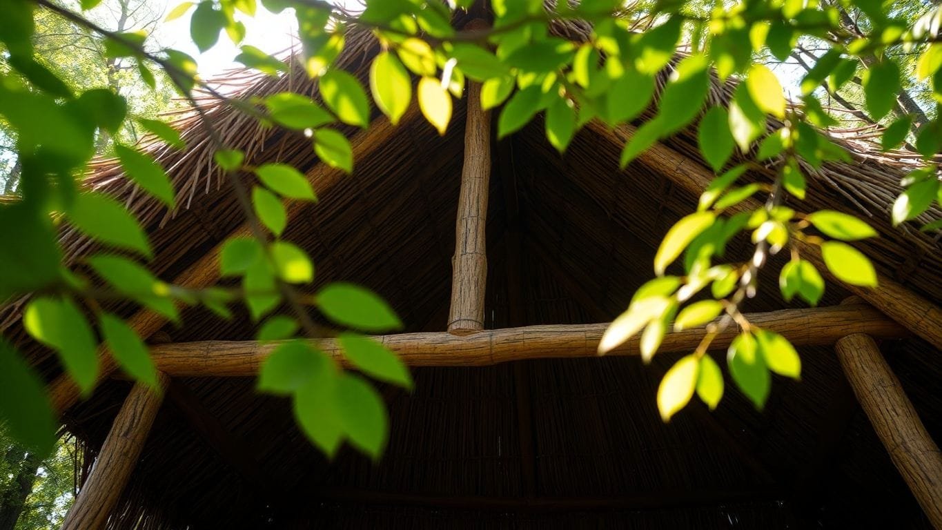 Shelter Building Basics: Essential Tips for Creating Safe and Comfortable Structures 6 A natural shelter made of wood and thatch.
