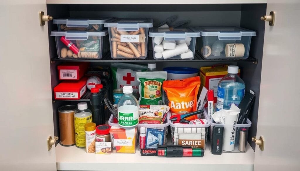 Emergency kit storage Emergency kit storage