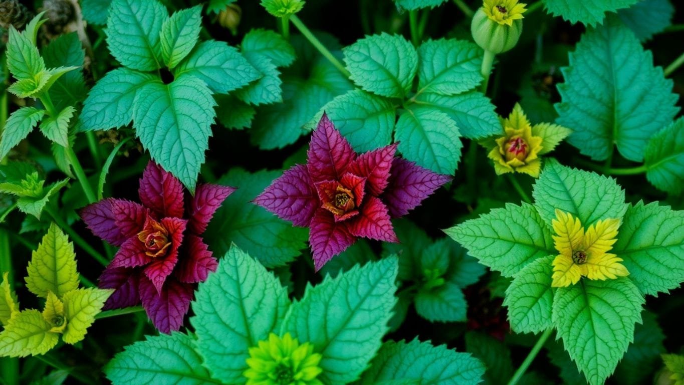Essential Tips for Identifying Edible Plants in the Wild 2 Close-up of various edible plants in nature.